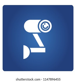 security camera icon, CCTV sign in blue background