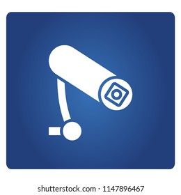 security camera icon, CCTV sign in blue background
