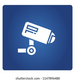 security camera icon, CCTV sign in blue background