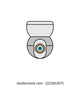 Security camera icon in color, isolated on white background 