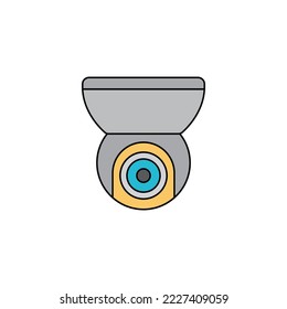 Security camera icon in color, isolated on white background 