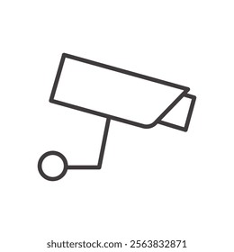 Security Camera Icon Depicting a Surveillance Device in Black and White