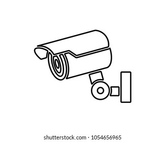 security camera icon design illustration,line icon design style, designed for print and web
