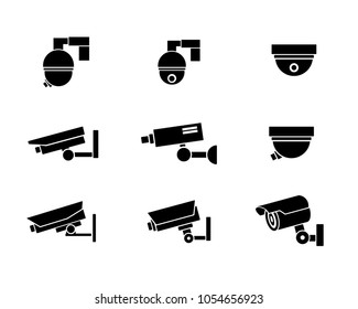 security camera icon design illustration,silhouette design style, designed for print and web