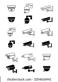 security camera icon design illustration,silhouette design style, designed for print and web