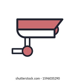 Security camera icon design template, color style