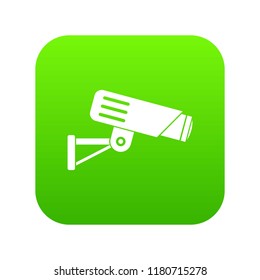 Security camera icon digital green for any design isolated on white vector illustration