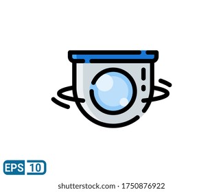 security camera icon in filled line style. vector illustration for graphic design, website, UI isolated on white background. EPS 10