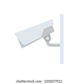 Security camera icon. Flat color design. Vector illustration.