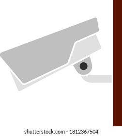 Security Camera Icon. Flat Color Design. Vector Illustration.