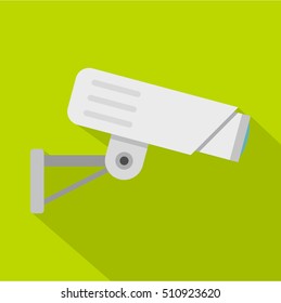Security camera icon. Flat illustration of security camera vector icon for web