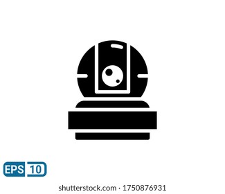 security camera icon in glyph style isolated on white background. EPS 10
