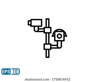 security camera icon isolated on white backgroud. vector illustration in line style. EPS 10