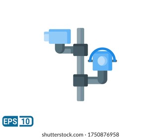 security camera icon isolated on white backgroud. vector illustration in flat style. Editable color. EPS 10