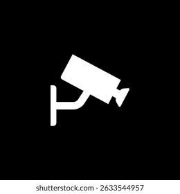 Security camera icon isolated on black background