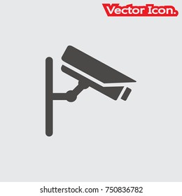 Security camera icon isolated sign symbol and flat style for app, web and digital design. Vector illustration.