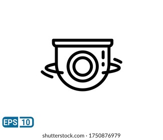 security camera icon in line style. vector illustration for graphic design, website, UI isolated on white background. EPS 10