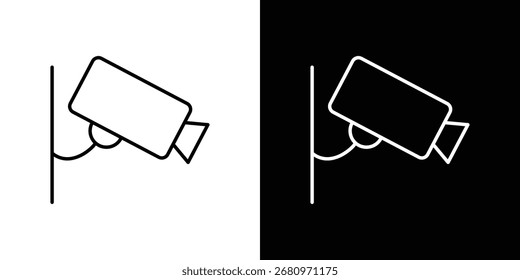 Security camera icon line symbol concept, vector illustration