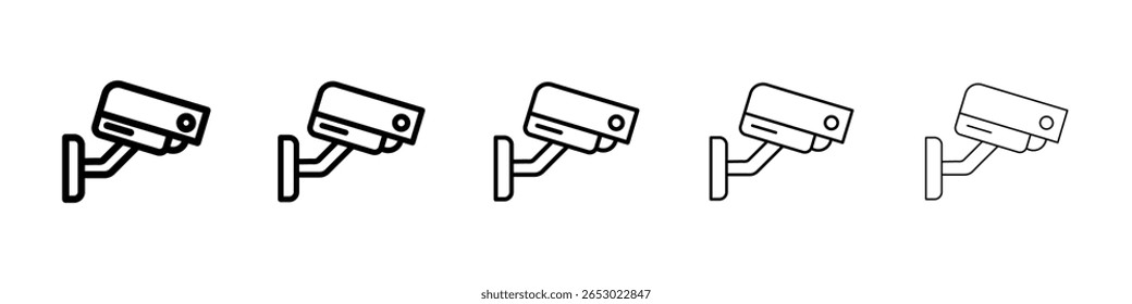 Security camera icon or logo illustration outline black style