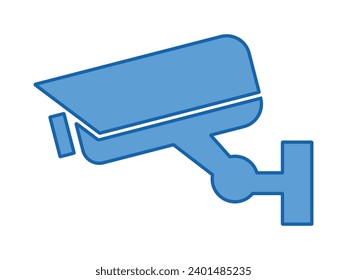 Security camera icon on white, video surveillance, cctv sign. Surveillance camera,monitoring, safety home protection system. Fixed CCTV, Security Camera Icon Vector Template Illustration Design. 