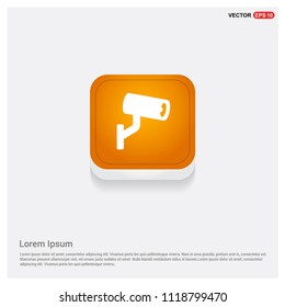 Security camera icon Orange Abstract Web Button - Free vector icon