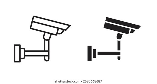 Señal de ilustración de contorno de icono de cámara de seguridad