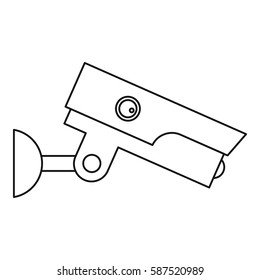 Security camera icon. Outline illustration of security camera vector icon for web