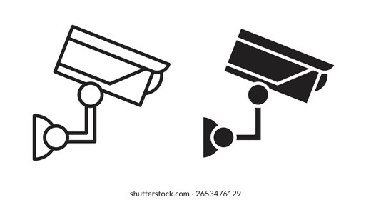 Security camera icon, outline vector sign, linear and solid style pictogram isolated on white.