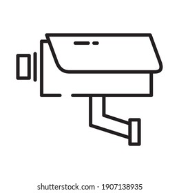 security camera icon over white background, half line style, vector illustration