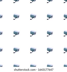 security camera icon pattern seamless isolated on white background. Editable flat security camera icon. security camera icon pattern for web and mobile.