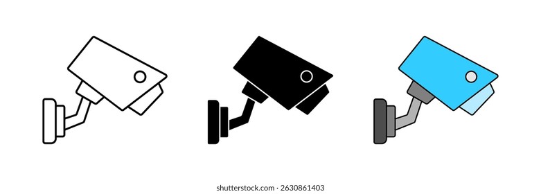 security camera icon set. cctv symbol. trendy and modern design