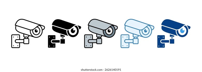 Security Camera Icon Set Multiple Style Collection