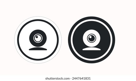 Security Camera Icon Set. Vector isolated rounded illustration set of a security camera