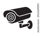 Security camera icon silhouette vector on a white background