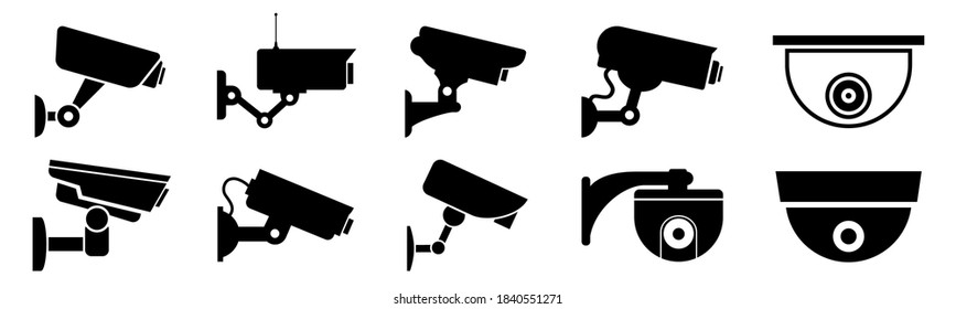 Security camera icon. Surveillance camera. Security equipment and security guard sign - for stock vector