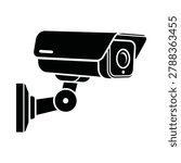 Security camera icon symbol with home security building business secu