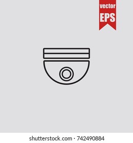 Security camera icon in trendy isolated on grey background.Vector illustration.
