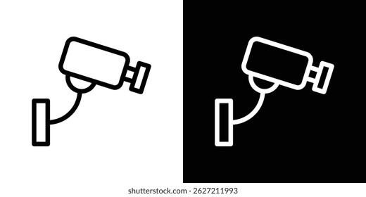 Icono de la cámara de seguridad en diseño de línea de moda