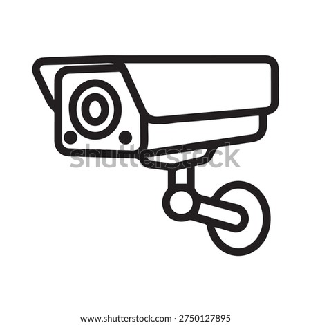 Security camera icon vector illustration. CCTV surveillance system in flat monoline style.