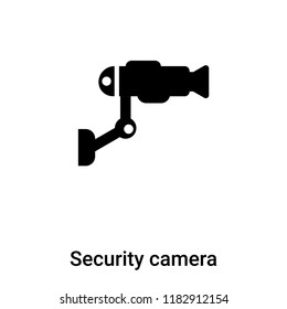 Security camera icon vector isolated on white background, logo concept of Security camera sign on transparent background, filled black symbol