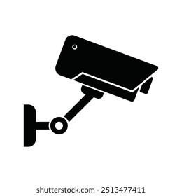 Vector del icono de la cámara de seguridad aislado en el fondo blanco. Señal de CCTV 