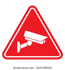 Security camera icon, video surveillance, cctv sign. Triangle indicating camera operation. Surveillance camera,monitoring, safety home protection system. Fixed CCTV, Security Camera Icon Vector.
