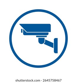 Security camera icon, video surveillance, cctv sign. Surveillance camera,monitoring, safety home protection system. Fixed CCTV, Security Camera Icon circle Vector Template Illustration Design.