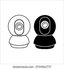 Security camera icon, video surveillance, CCTV sign. Surveillance camera, monitoring, home security protection system. Fixed CCTV, security camera vector icon.