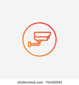 Security camera icon.gradient illustration isolated vector sign symbol