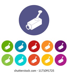 Security camera icons color set vector for any web design on white background