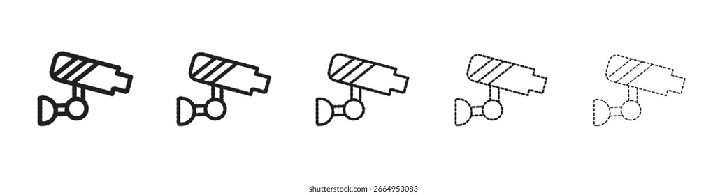 Ícones de câmera de segurança. projetos de ícones de vetor simples e modernos