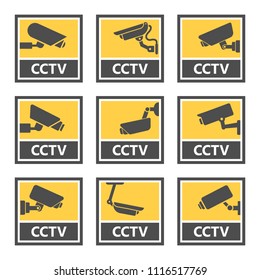 security camera icons, video surveillance