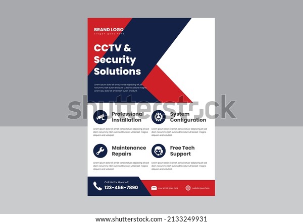 security-camera-installation-flyer-design-realtime-stock-vector