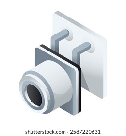Security camera isolated isometric icon. Vector illustration cctv on white background. Vector isometric icon security camera